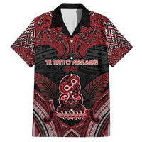 Personalised New Zealand Waitangi Day Family Matching Off The Shoulder Long Sleeve Dress and Hawaiian Shirt Te Tiriti O Waitangi 1840 - Polynesian Pride
