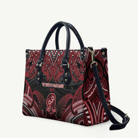 New Zealand Waitangi Day Leather Bag Te Tiriti O Waitangi 1840 DT05 Black - Polynesian Pride