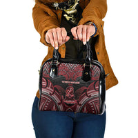 New Zealand Waitangi Day Shoulder Handbag Te Tiriti O Waitangi 1840 DT05 One Size Black - Polynesian Pride