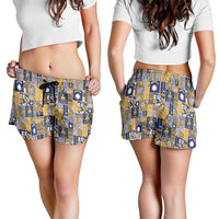 Ekamawir omo Nauru Shorts for Women Pacific Patchwork Xmas Vibes LT9 - Polynesian Pride