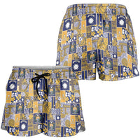 Ekamawir omo Nauru Shorts for Women Pacific Patchwork Xmas Vibes LT9 - Polynesian Pride