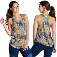 Ekamawir omo Nauru Women Racerback Tank Pacific Patchwork Xmas Vibes LT9 - Polynesian Pride