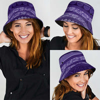 Fiji Marau na Kerisimasi Bucket Hat Purple Tapa Masi Inspired Christmas - Polynesian Pride