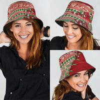 Fiji Marau na Kerisimasi Bucket Hat Red Tagimoucia Tapa Masi Tribal - Polynesian Pride