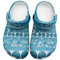 Fiji Marau na Kerisimasi Clogs Shoes Aqua Tagimoucia Tapa Masi Tribal - Polynesian Pride