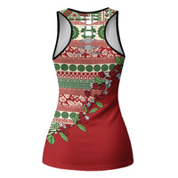 Fiji Marau na Kerisimasi Hollow Tank Top Red Tagimoucia Tapa Masi Tribal - Polynesian Pride