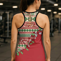 Fiji Marau na Kerisimasi Hollow Tank Top Red Tagimoucia Tapa Masi Tribal - Polynesian Pride