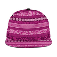 Fiji Marau na Kerisimasi Snapback Cap Pink Tapa Masi Inspired Christmas - Polynesian Pride