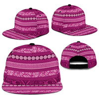 Fiji Marau na Kerisimasi Snapback Cap Pink Tapa Masi Inspired Christmas - Polynesian Pride