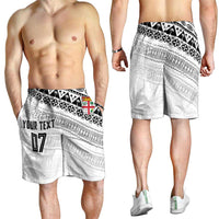 Fiji Rugby Custom Kaiviti Masi Shorts for Men Black - Polynesian Pride
