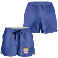 Fijian Football Shorts for Women Tapa Pattern and Shark Tribal