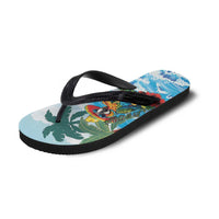 Funny Parrot Margarita Five O'clock Somewhere Flip Flops LT9 - Polynesian Pride