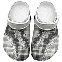 Gray Hawaii Palaka Clogs Shoes Hawaiian Honohono Lei