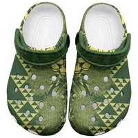 Green Aloha Hawaii Clogs Shoes Hawaiian Kakau Ohia Lehua Lei - Polynesian Pride