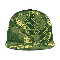 Green Aloha Hawaii Snapback Cap Hawaiian Kakau Ohia Lehua Lei - Polynesian Pride