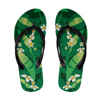 Green Banana Leaf Hawaii Flip Flops Lau Maia Plumeria Tropical Summer Vibes