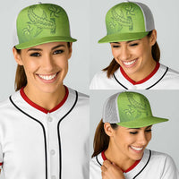 Green Gradient Polynesia Baseball Net Cap Hawaiian Tribal Hammerhead Shark Tattoo - Polynesian Pride