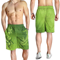 Green Gradient Polynesia Shorts for Men Hawaiian Tribal Hammerhead Shark Tattoo - Polynesian Pride