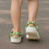 Green Hawaii Kalo Palaka Motifs Clogs Shoes Hawaiian Taro Leaves Elegant Vibes