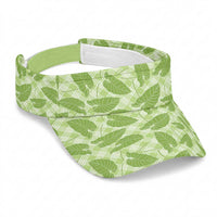 Green Hawaii Kalo Palaka Motifs Sun Visor Cap Hawaiian Taro Leaves Elegant Vibes LT14 Universal Fit Green - Polynesian Pride