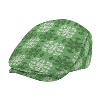 Green Hawaiian Quilt Jeff Hat Hawaii Pineapple Monstera Palaka Motifs - Polynesian Pride