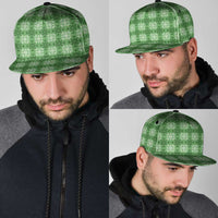 Green Hawaiian Quilt Snapback Cap Hawaii Pineapple Monstera Palaka Motifs - Polynesian Pride
