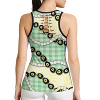 Green Palaka Hawaii Hollow Tank Top Kukui Nut Pikake Lei Hawaiian Tapa Pattern - Polynesian Pride