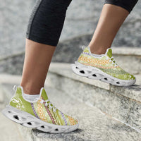 Green Palaka Hawaii Leis Clunky Sneakers Hawaiian-plaid Elegant Tropical Vibes