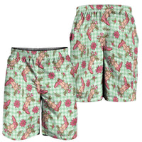 Green Paniolo Palaka Hawaiian Cowgirl Christmas Shorts for Men LT9 - Polynesian Pride