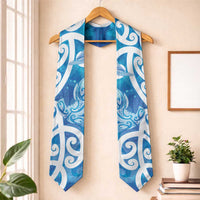 Hammerhead Shark Tattoo New Zealand Graduation Stole Maori Galaxy Mangopare Pattern LT14 One Size Turquoise - Polynesian Pride