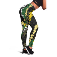 Hawaii Aloha Kakau Leggings Puakenikeni and Maile Lei Twist LT7 - Polynesian Pride