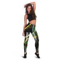 Hawaii Aloha Kakau Leggings Puakenikeni and Maile Lei Twist LT7 - Polynesian Pride