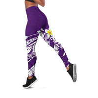 Hawaii Aloha Leggings Plumeria Vintage - Violet