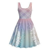 Hawaii Aloha Plumeria Lei Pastel Candy Palaka Midi Dress LT7 - Polynesian Pride