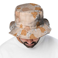 Hawaii Anthurium Tiare Pikake Lei Bucket Hat Alani Lauhala Art Pattern