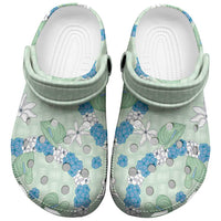 Hawaii Anthurium Tiare Pikake Lei Clogs Shoes Omaomao Lauhala Art Pattern