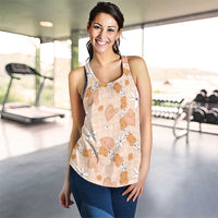 Hawaii Anthurium Tiare Pikake Lei Women Racerback Tank Alani Lauhala Art Pattern