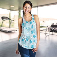 Hawaii Anthurium Tiare Pikake Lei Women Racerback Tank UliUli Lauhala Art Pattern