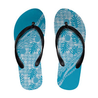 Hawaii Breadfruit Palaka Flip Flops Polu Maile Lei - Polynesian Pride