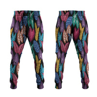 Hawaii Colorful Tropical Leaves Jogger Pants