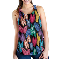 Hawaii Colorful Tropical Leaves Women Racerback Tank
