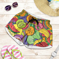 Hawaii Fruits Hippie Style Shorts for Women Vibrant Colorful LT01 Multicolor - Polynesian Pride