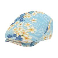 Hawaii Hibiscus Plumeria Blue Jeff Hat Polynesian Pattern