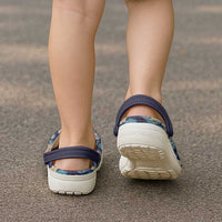 Hawaii Islands Map Design with Japanese Landscape Clogs Shoes Hawaiian Japan Fusion Art Navy Color