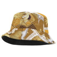 Hawaii Japanese Culture Gold Bucket Hat Spring Cranes Aloha Pattern
