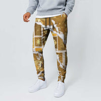 Hawaii Japanese Culture Gold Jogger Pants Spring Cranes Aloha Pattern