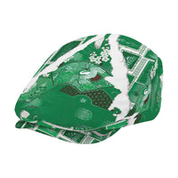Hawaii Japanese Culture Green Jeff Hat Spring Cranes Aloha Pattern
