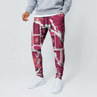 Hawaii Japanese Culture Pink Jogger Pants Spring Cranes Aloha Pattern