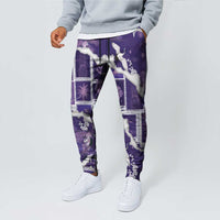 Hawaii Japanese Culture Purple Jogger Pants Spring Cranes Aloha Pattern