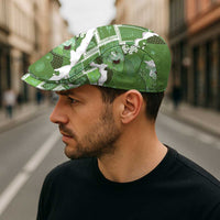 Hawaii Japanese Culture Sage Green Jeff Hat Spring Cranes Aloha Pattern